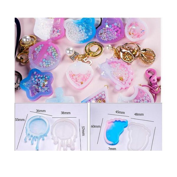 

12 style hedgehog strawberry star trojan sile mold diy epoxy resin mould jewelry tools for keychain pendant cra bbyzfn, Black