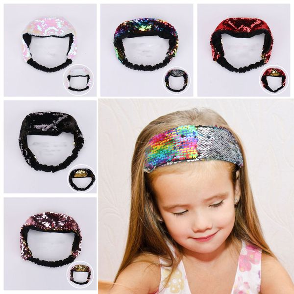 

мода реверсивного блеск блестка hairbands флип бесцветная рыбья чешуя женщина ободки широкие головы обруч повелительница девушка аксессуары
