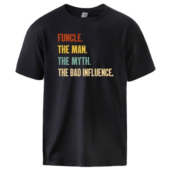 

fashion mens summer funcle the the myth the bad influence print short sleeve streetwear tee hooded sweatshirt hoodie men t shirt