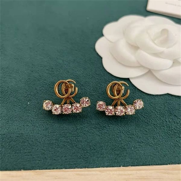 

87% off wholesale shop gujia double fan-shaped tassels with diamond earrings female vintage earrings, Golden