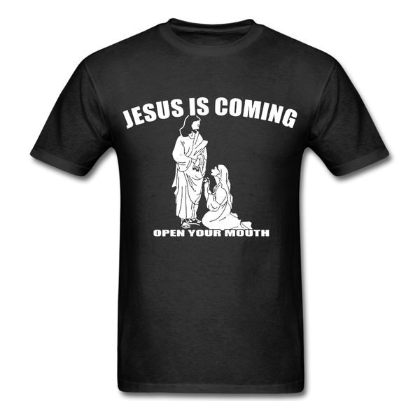 

jesus is coming open your mouth religion funny new funny casual 's streetwear short sleeve design sport hooded sweatshirt hoodie t shir