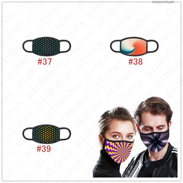 

printing adults 3d tie-dyed reusable digital face mask design mouth-muffle washable cotton 2 layers anti-dust masks fill