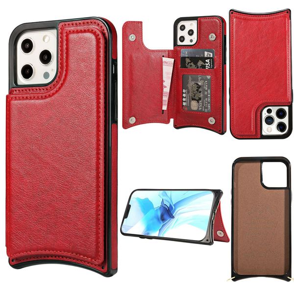 Brieftaschenhüllen mit doppeltem Magnetverschluss und Kartenhalter, PU-Leder, Ständer, Kartenfächer, langlebig, stoßfest, für iPhone 13, 12 Mini, 11 Pro Max, XR, XS, 8, 7, 6 Plus, SE2, SE3