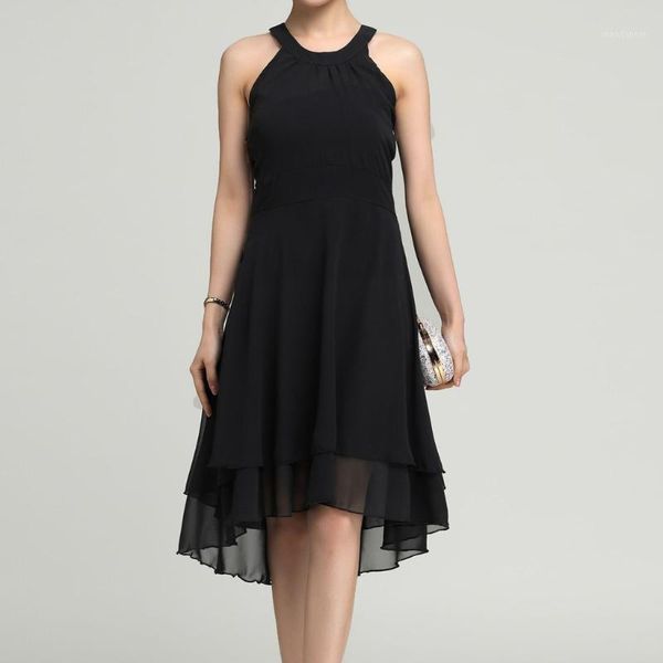 

38# summerdress womens playsuits sleeveless solid color ladies irregular summer dress party dress robe femme vestidos new1, Black;gray