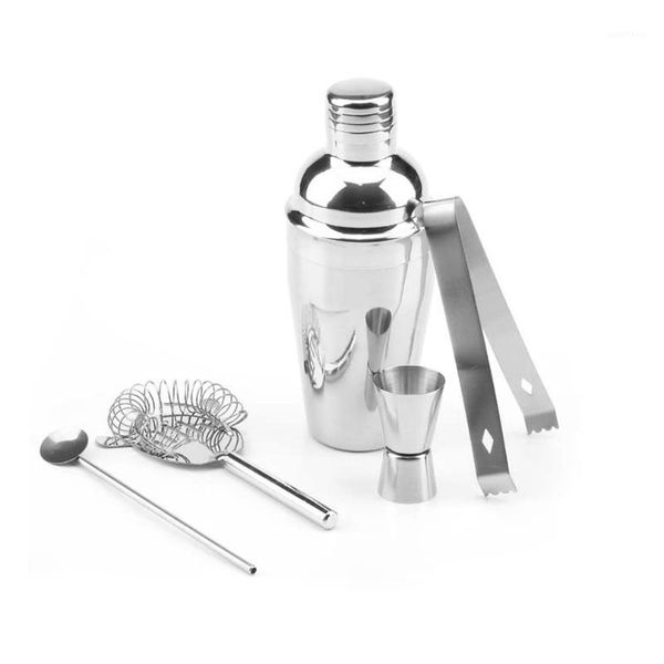

5pcs stainless steel cocktail shaker mixer wine martini boston shaker set barware kit for bartender drink party1