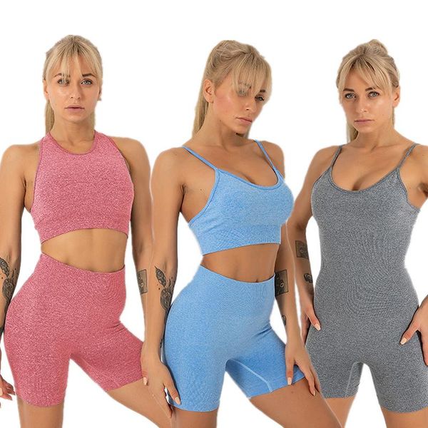 

5 style seamless yoga shorts sports bra fitness suit gathering gym bra quick-drying breathable sports shorts women's yoga set wmtyoq
