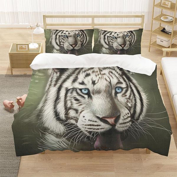 

bedding sets luxury 3d tiger pattern king size quilt cover bed sheet