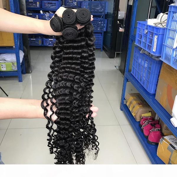 

new style deep wave natural virgin hair bundles glamorous human cuticle aligned hair for black women, Black;brown