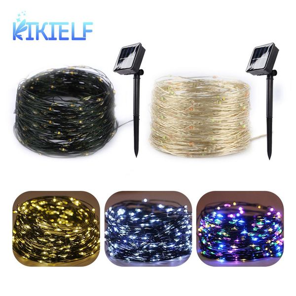 

led солнечная фея гирлянд водонепроницаемый открытый garland солнечная энергия лампы праздник рождественские огни для garden party tree deco