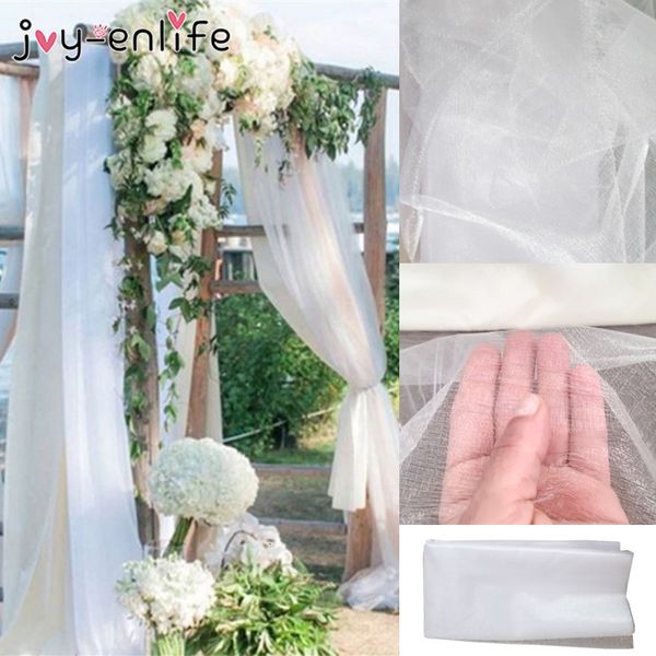 

48cm x 10m mariage yarn tulle roll sheer crystal organza fabric birthday event party supplies for wedding decoration