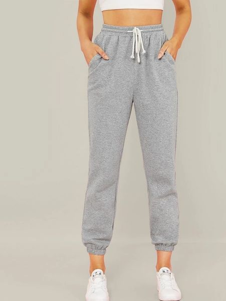 

2021 new women fashion comfy sporting jogging carrot trousers autumn elastic waist high street drawstring sweatpants fku7, Black;white