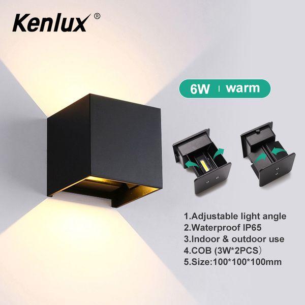 

adjustable 5w 6w led wall lamp ip65 waterproof indoor outdoor aluminum wall light surface mounted cube led garden porch light 1020