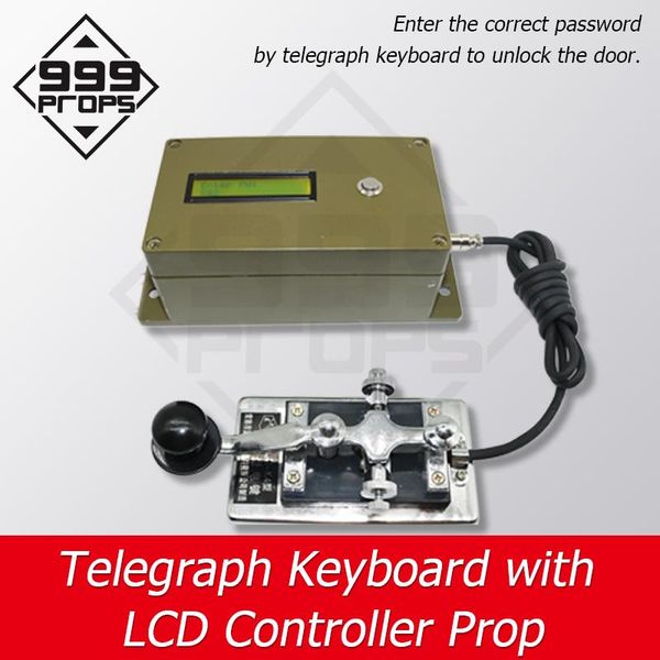

alarm systems 999 props morse code device telegraphic machine with lcd escape room game enter correct password to open door