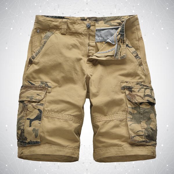 

shorts for men summer camouflage pockets outdoor pants tactical shorts men military style multi-pockets knee length bermudas 1027, White;black