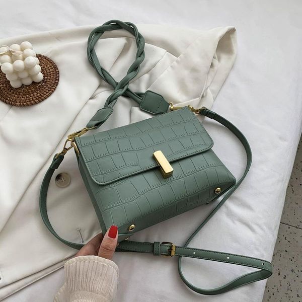 

brand original design texture fairy bag 2020 new korean casual simple shoulder messenger bag stone pattern square