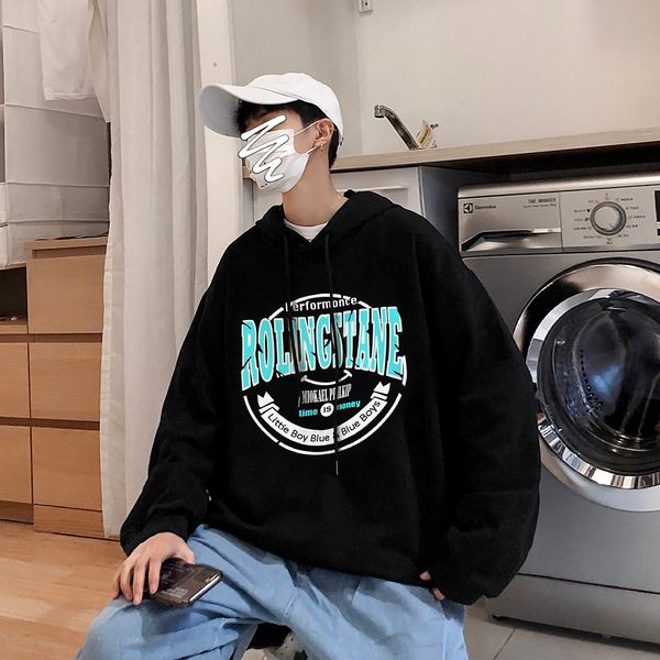 

2020 autumn hooded sweater / pullover loose little fresh tide wy9966 / p55, Black