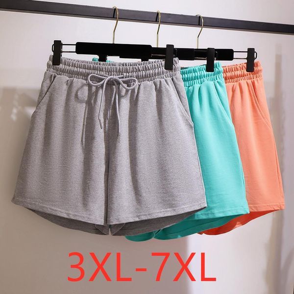 

new 2020 ladies summer plus size sports shorts for women large loose casual gray belt cotton running shorts 3xl 4xl 5xl 6xl, White;black