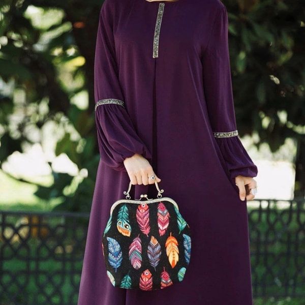 

islamic clothing women muslim abaya dubai turkish stones maxi dress long sleeves evening gown plus size boubou malaysia robes, Black;gray