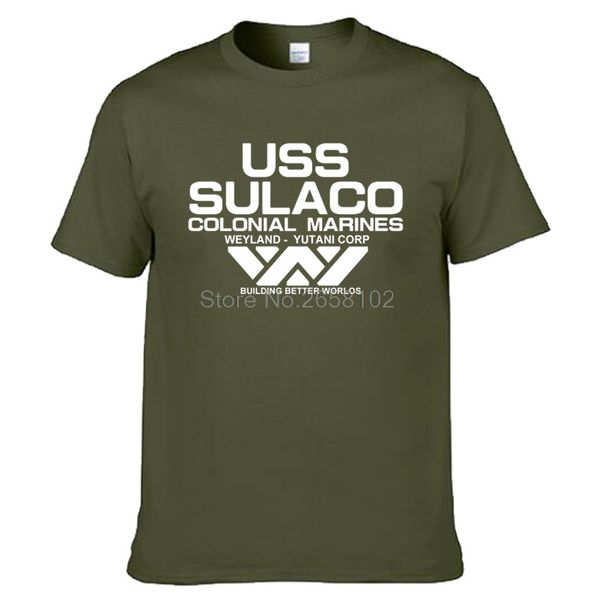 

sport fashion uscss nostromo t-shirt alien uss sulaco colonial marines aliens off world short sleeve tshirt men cotton o neck tees