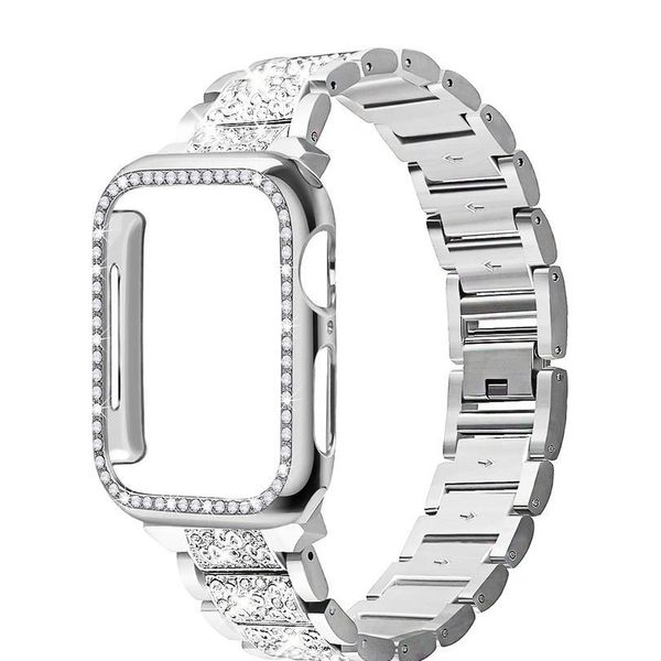 

strap + case suitable for watch 40mm 44mm 38mm 42mm band for iwatch series 5 4 3 2 1 stainle qylfjx, Black;brown