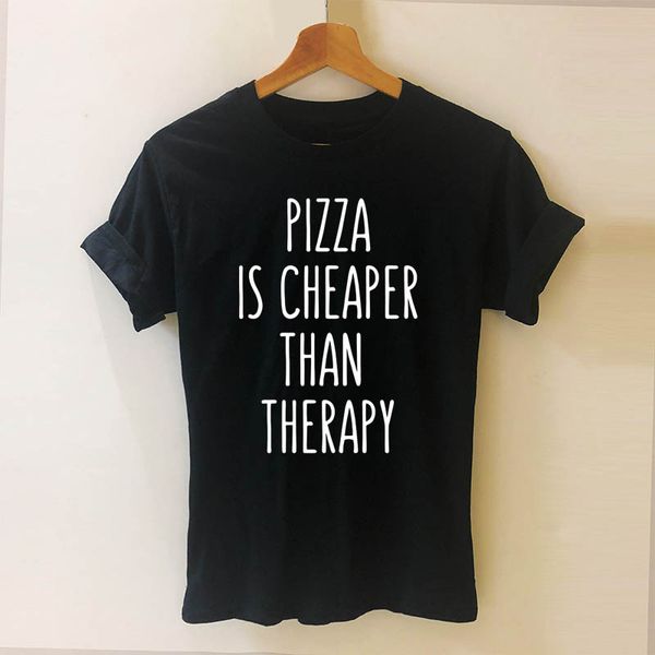 

pizza is r than therapy letters print casual cotton hipster funny for girl drop ship hoodie designers t shirts sweatshirt