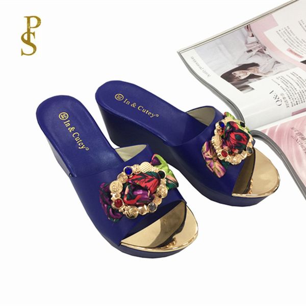 

women wedges slippers comfortable pu sole high heel for women x1020, Black