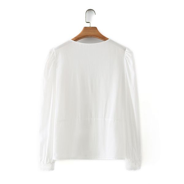 

2021 new womens spring neck shirts full sleeve elegant hollow out basic high street lace blouse gr7b, Black;brown
