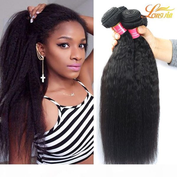 

factory 7a brazilian indian human hair weave extension unprocessed brazilian afro hair wave indian virgin kinky straight hair bundles, Black