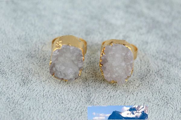 

factoryadopdruzy gemstone quartz crystal women natural green rose raw stone female vintage wedding rings, Golden;silver