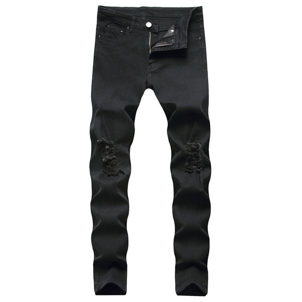 

pants brem five hole broken denim breeches thin jeans j8x1, Blue