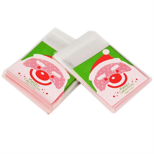 

50 100pcs cookie gift bags christmas santa claus snowman snacks cookie plastic packaging bags party wedding candy bag kids favor wmtiax