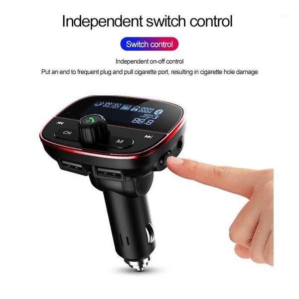 

car wifi router fm transmitter mp3 player adapter bluetooth 4.2 dual usb independent switch u disk tf card aux car1