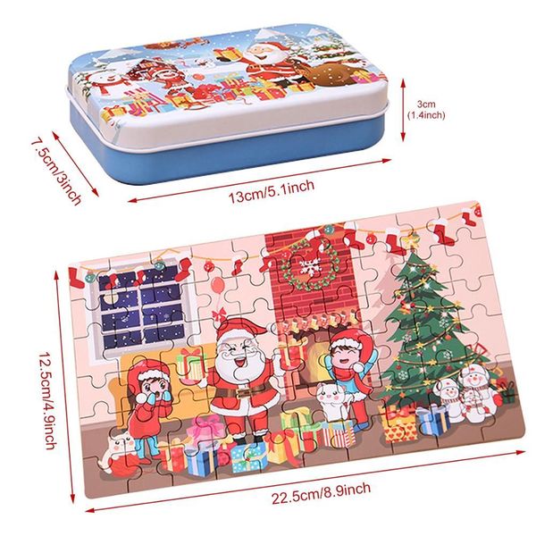 

60pcs puzzle with iron box kid present 2020 christmas decor for home happy new year gifts 2021 party christmas gifts cristmas sqcvwu pp2006