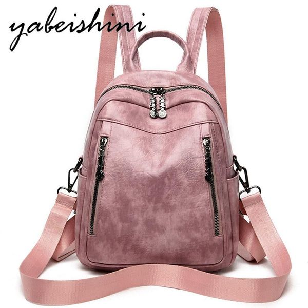 

double zipper womens backpack high capacity pu leather travel backpack sac a dos ladys school bag shoulder bag mochila feminina
