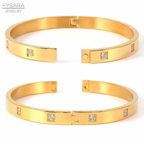 

fysara из нержавеющей стали цвета золота suqare кристаллы браслеты браслеты женщины классические ювелирные изделия 6мм 4мм марка cz браслеты, Black