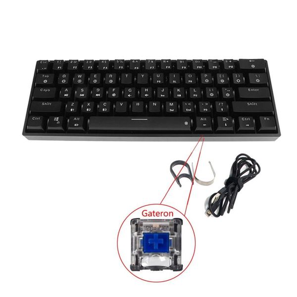 

rgb backlit bluetooth 5.0 wireless dual mode mechanical keyboard,61 gateron keys