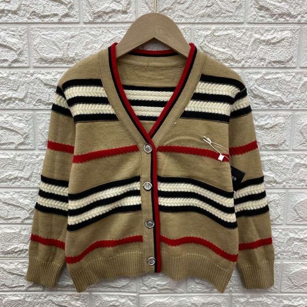 

2020 spring autumn big small sweater e children's wear men's and women's striped single breasted t-shirt, Blue