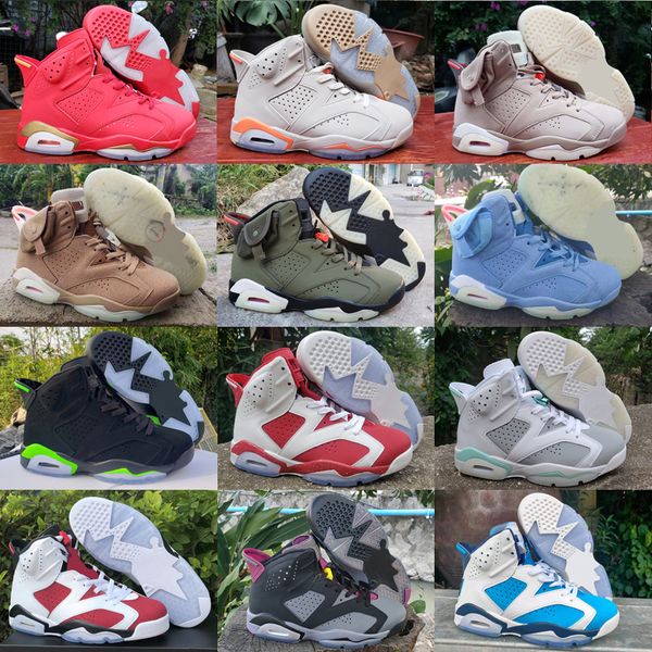 

2022 jumpman 6 6s mens basketball shoes unc travis british khaki midnight navy carmine dmp women designer trainers retro sports sneakers