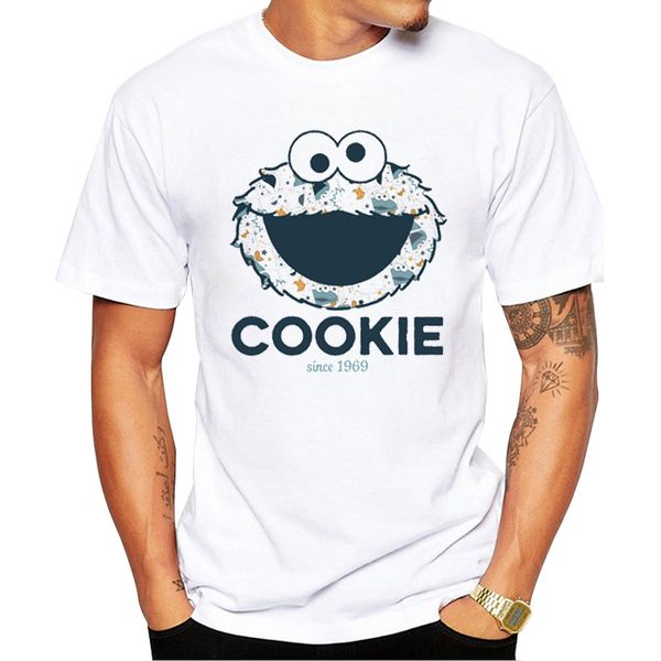 

teehub моды cookie monster printed футболка мужская с коротким рукавом смешные tshirts o-образным вырезом прохладный tops hipster тройники с