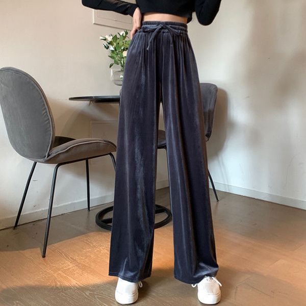 

autumn 2021 high-waist cordon fashions sailt down women's new solid streetwear pants wvi9, Black;white