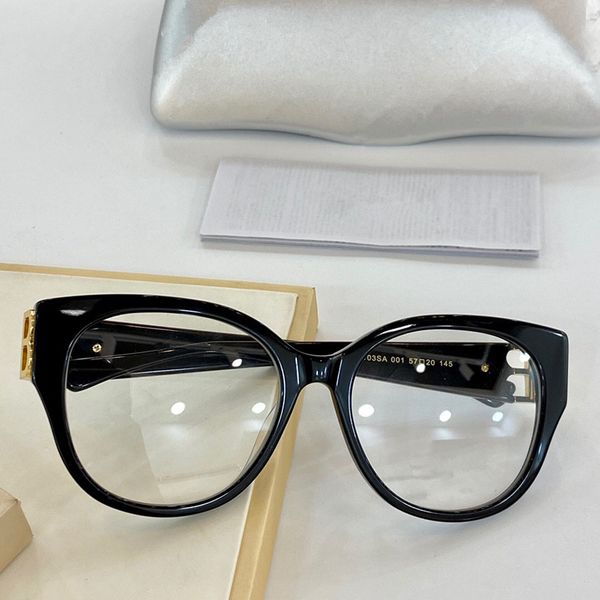 

0103sa new men and women classic optical glasses oval cat-eye plank frame goggles simple atmosphere style glasses with watch case, White;black