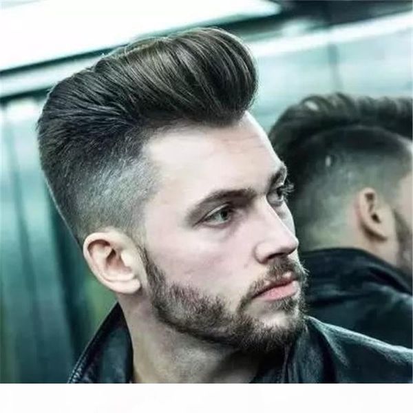 

natural toupee for men 6x8 inch short black hair man's toupee swiss lace pu thin skin hair replacement full lace human hair wigs