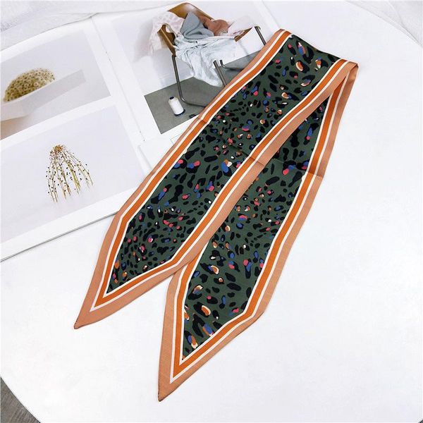 

fashion letter small print womens silk scarf female tie women headband handle bag ribbon long scarves & wraps, Blue;gray