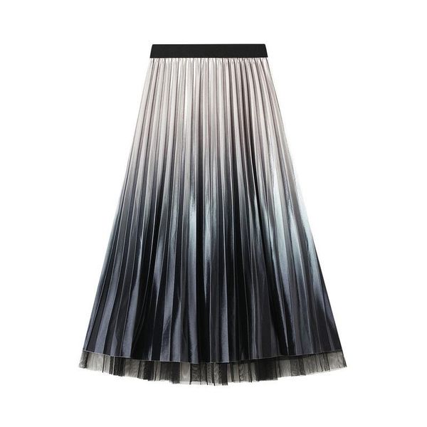 

skirts gold plated velvet texture gradually changing pleated skirt front and back wear women's fall / winter 2021, Black