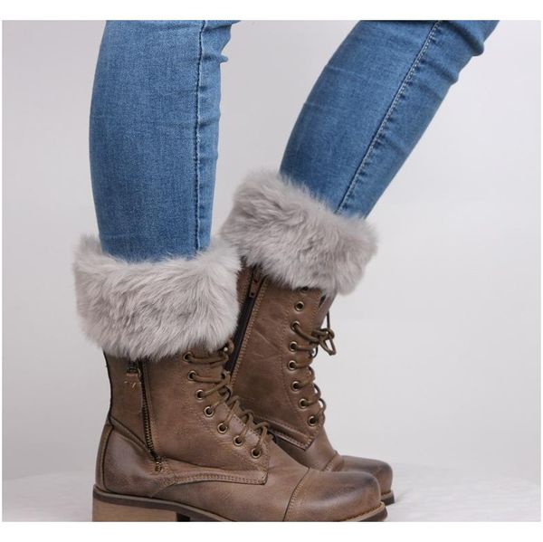 

fur ankle cuffs womens warm faux fur crochet knitted boot socks cover leg warmer short socks tube jllgtt sport77777