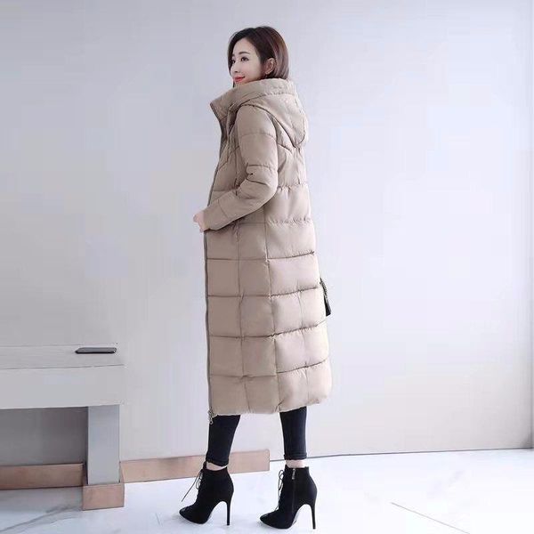 

105kg women's cotton padded jacket 2021 new wholesale cotton clothing winter coat down thickened winter clothing long, Black