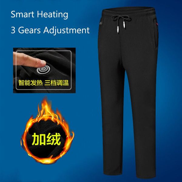 

outdoor pants winter men women heated charging usb trousers fish camp hike climb ski oversized 8xl, Black;green