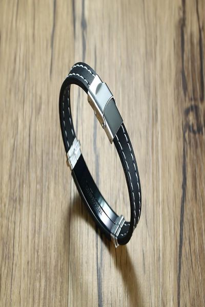 

2019 silicone factory price bracelet wholesale european and american black cross warp bracelet bangles for men sqcclv new_dhbest, Golden;silver
