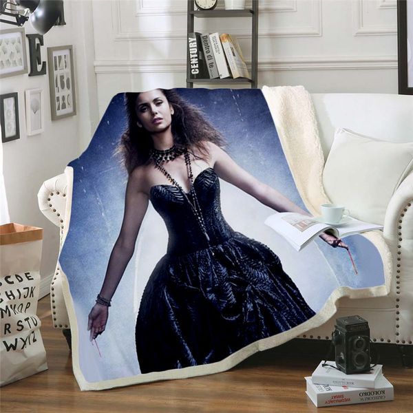 

the vampire diaries 3d printed fleece blanket for beds hiking picnic thick quilt bedspread sherpa throw blanket style-7