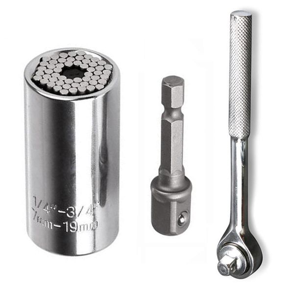

7-19mm universal socket wrench torque sleeve set socket sleeve ratchet spanner power drill grip bushing hand tools kit